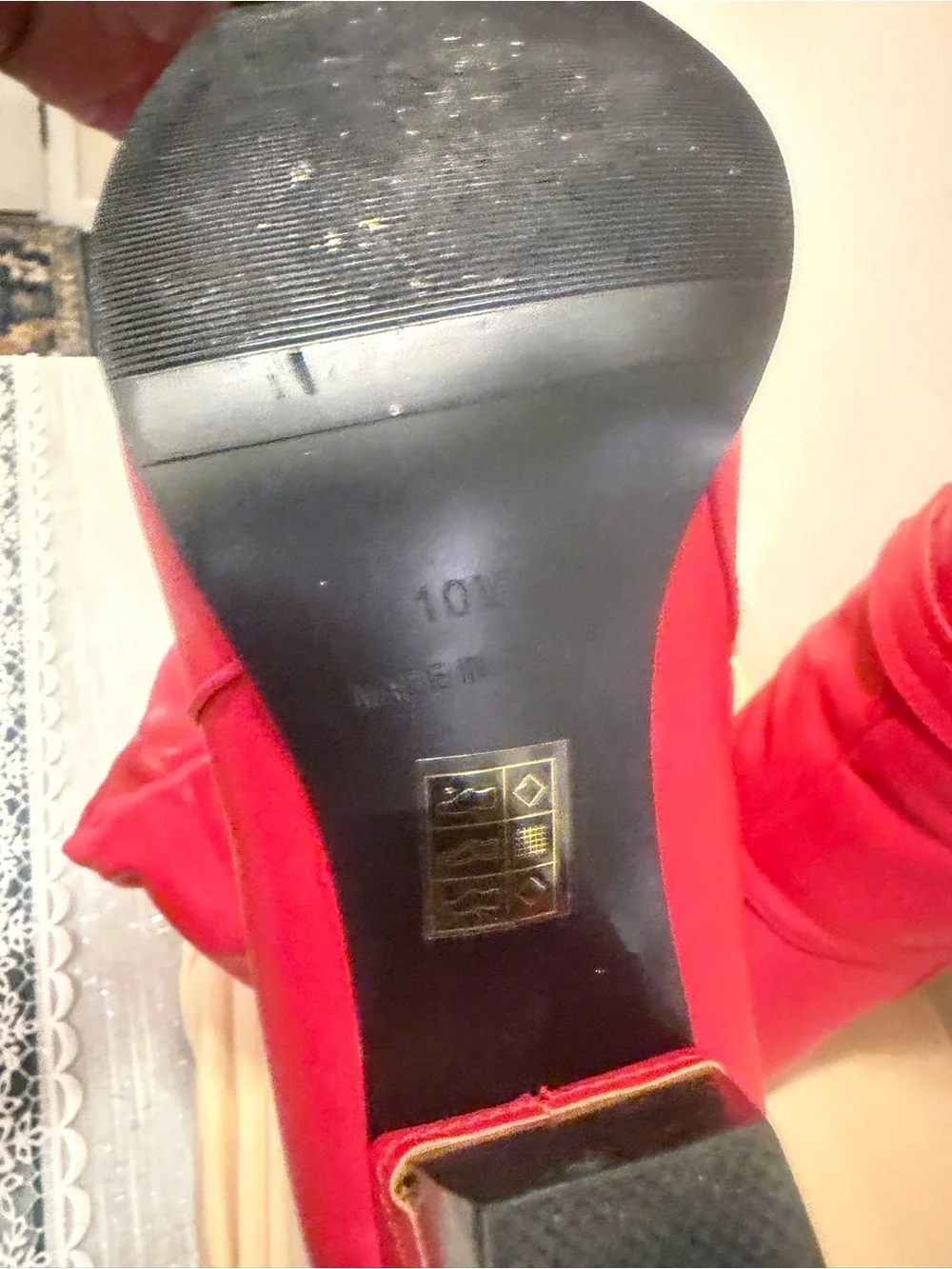 Ashro Red Over-the-Knee Buckle Boots